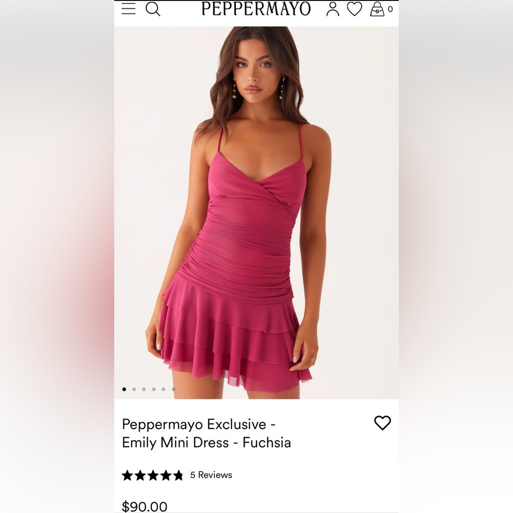 NWT Peppermayo Pink Ribbed Spaghetti Strap Mini Dress
